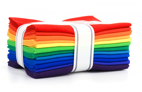Kona Cotton Solids Fat Quarter Stoffpaket - Bright Rainbow